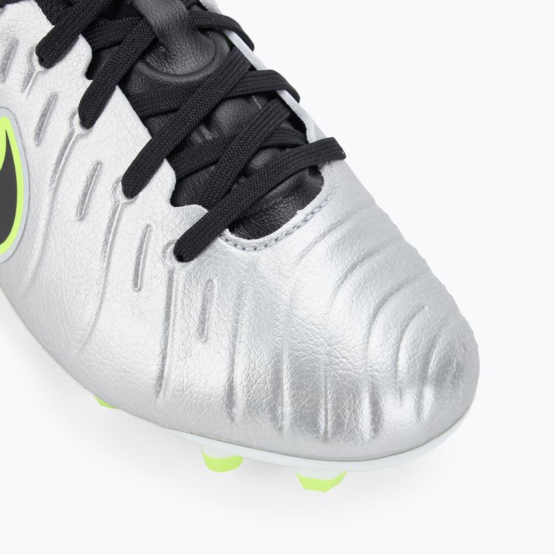 Кросівки футбольні дитячі Nike Tiempo Legend 10 Academy FG/MG metallic silver/volt/black 7