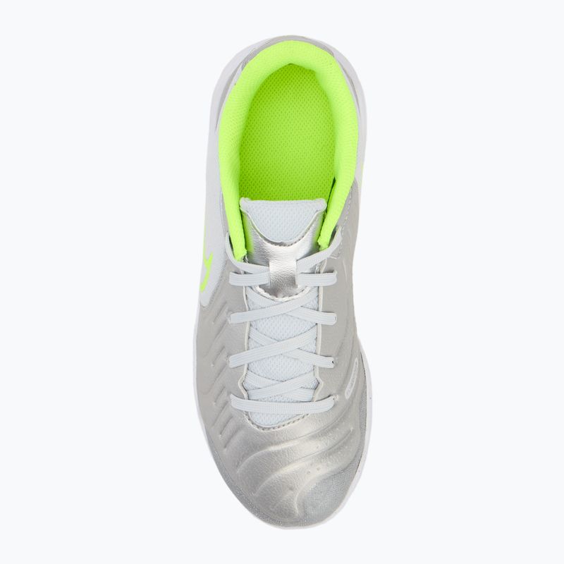 Кросівки футбольні дитячі Nike Tiempo Legend 10 Academy IC metallic silver/black/volt 5