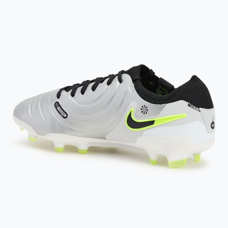 Кросівки футбольні чоловічі Nike Tiempo Legend 10 Pro FG metallic silver/volt/black 3