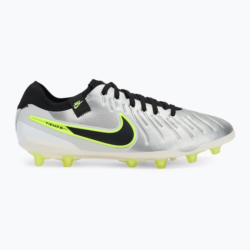Чоловічі футбольні бутси Nike Legend 10 Pro Ag-Pro металік сріблястий / вольт / чорний 2