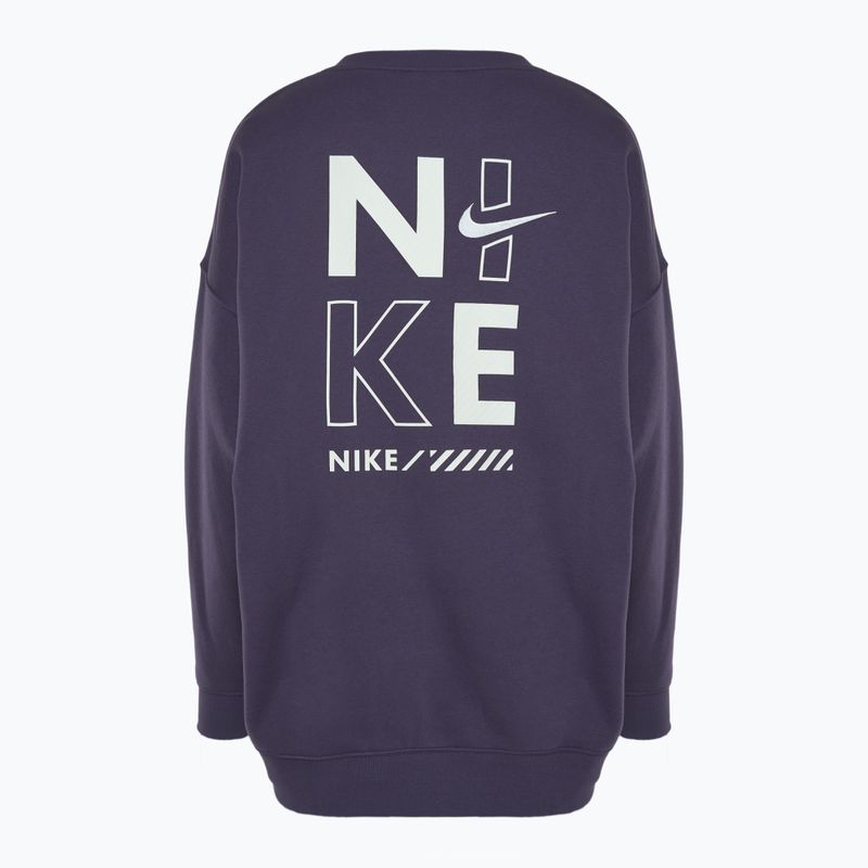 Кофта жіноча Nike Sportswear Oversized Crew-Neck dark raisin 2
