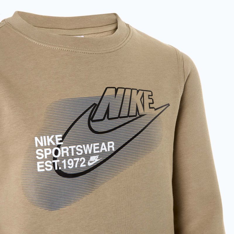 Кофта дитяча Nike Sportswear Standard Issue Crew-Neck khaki 3