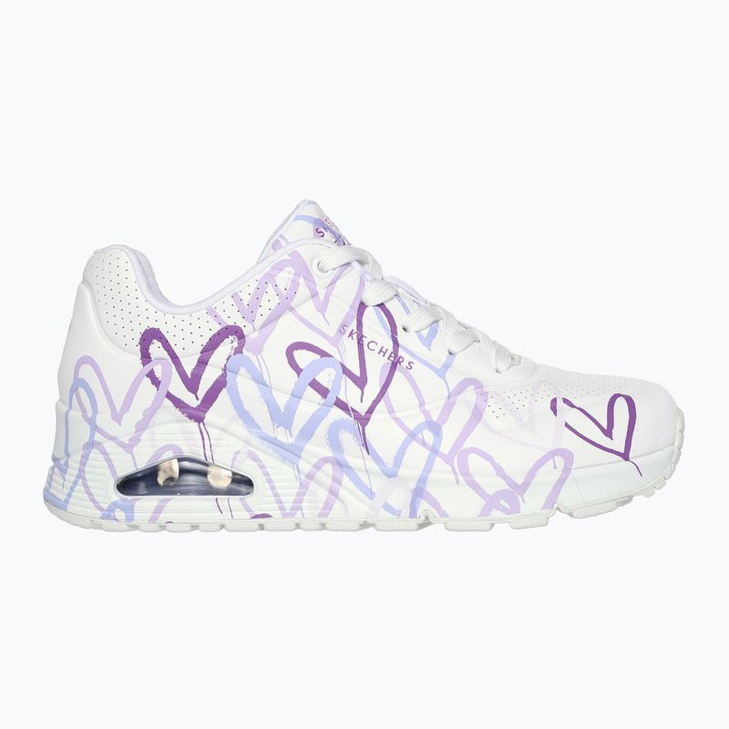 Кросівки жіночі SKECHERS JGoldcrown Uno Spread The Love white/light purple 2