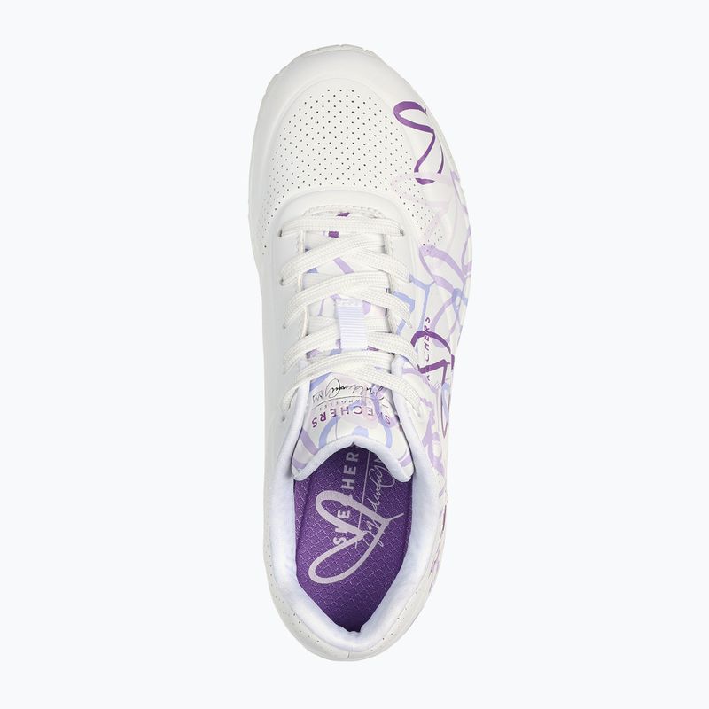 Кросівки жіночі SKECHERS JGoldcrown Uno Spread The Love white/light purple 4