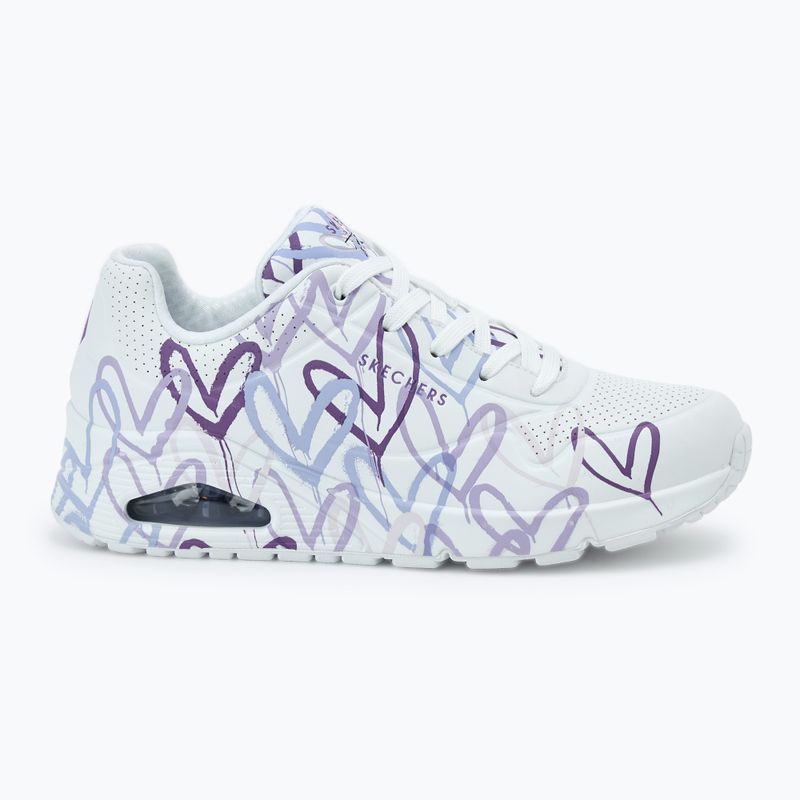 Кросівки жіночі SKECHERS JGoldcrown Uno Spread The Love white/light purple 2