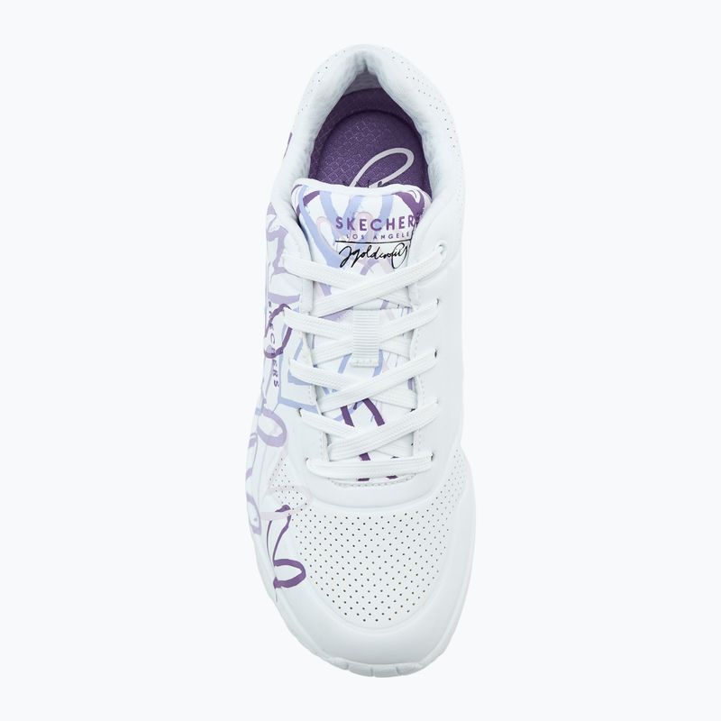 Кросівки жіночі SKECHERS JGoldcrown Uno Spread The Love white/light purple 5