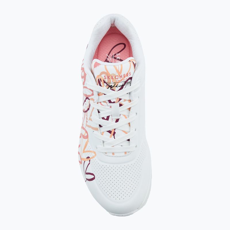 Кросівки жіночі SKECHERS JGoldcrown Uno Spread The Love white/coral 5