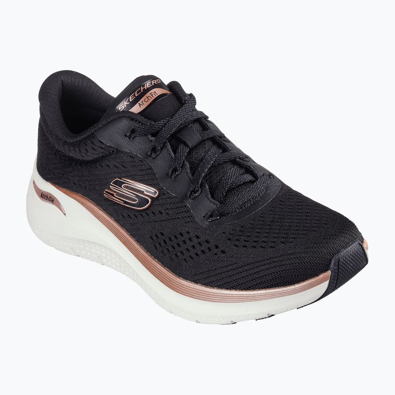 Кросівки жіночі SKECHERS Arch Fit 2.0 Glow The Distance black/rose gold