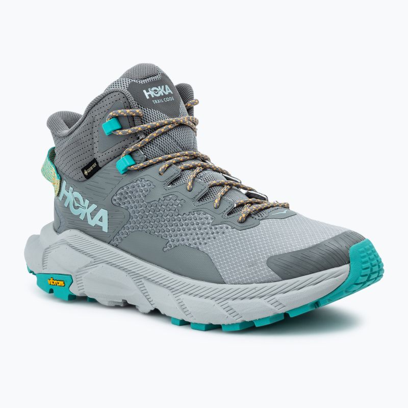 Черевики туристичні чоловічі HOKA Trail Code GTX galactic grey/electric aqua