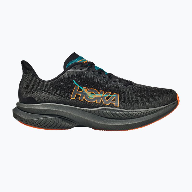 Кросівки для бігу чоловічі HOKA Mach 6 black/electric tangerine 8