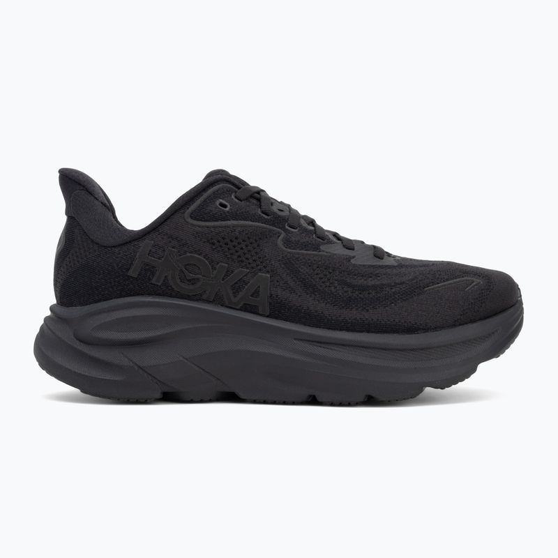 Кросівки для бігу чоловічі HOKA Clifton 10 Wide black/black 2