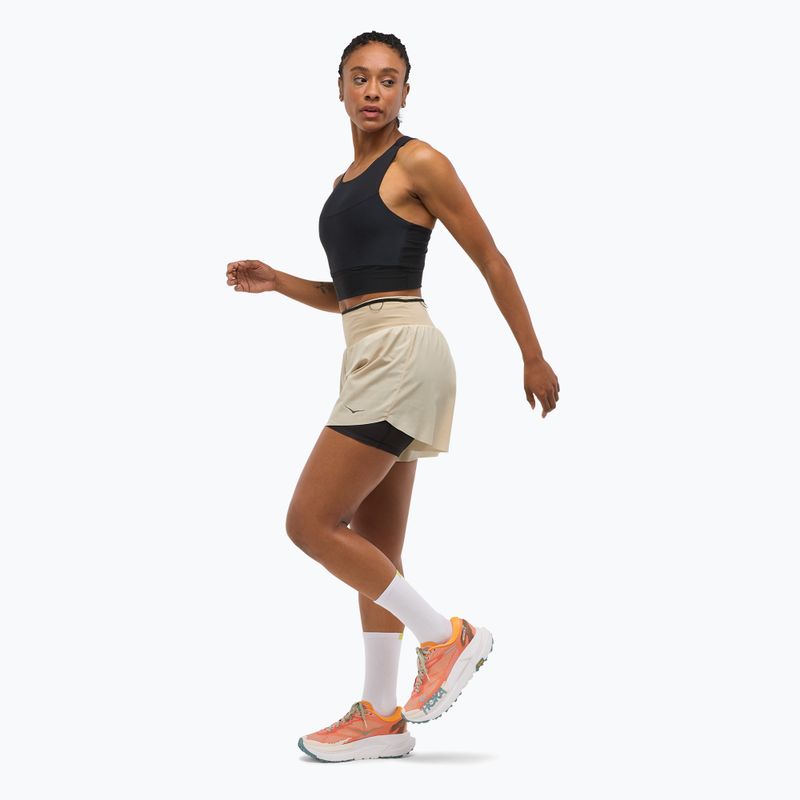 Шорти для бігу жіночі HOKA Skyglide oatmeal 2
