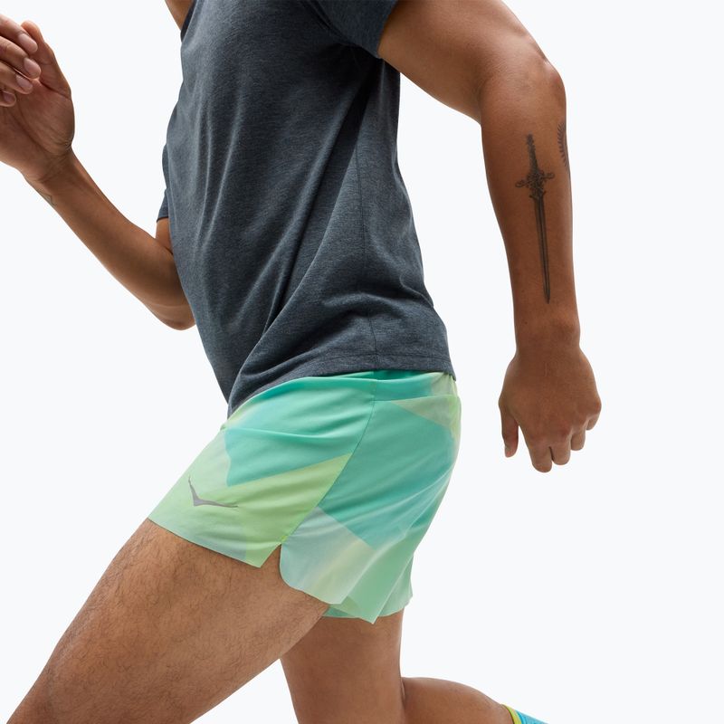 Чоловічі шорти для бігу HOKA Glide With Short 5" терпкий яблучний туман 4