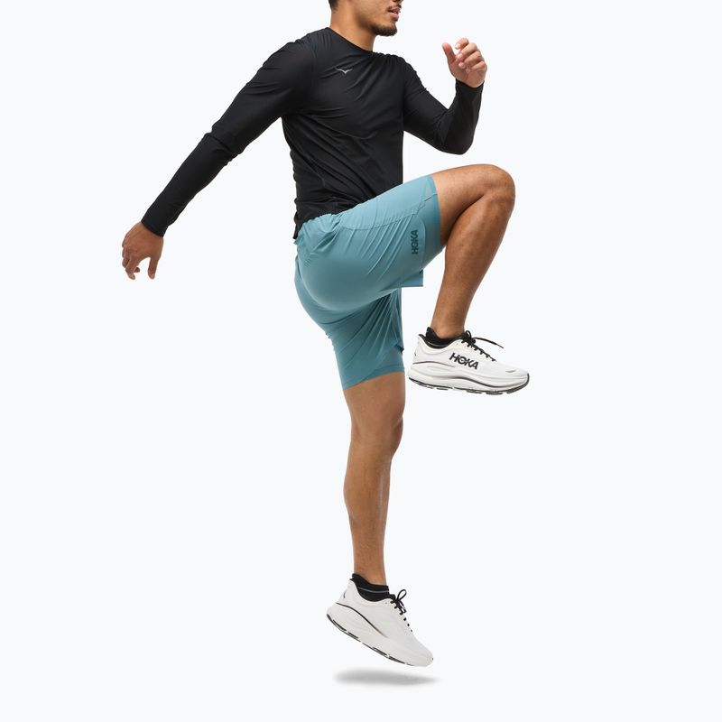 Чоловічі бігові шорти HOKA Glide 7'' 2в1 гірський туман 4
