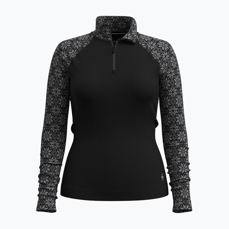 Кофта термічна жіноча Smartwool Classic Thermal Merino Base Layer 1/4 Zip Boxed black digi snow 3