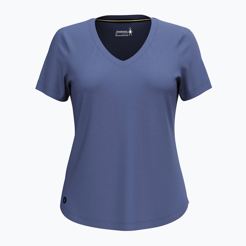 Футболка трекінгова жіноча Smartwool Active Ultralite V-Neck nightfall blue 3