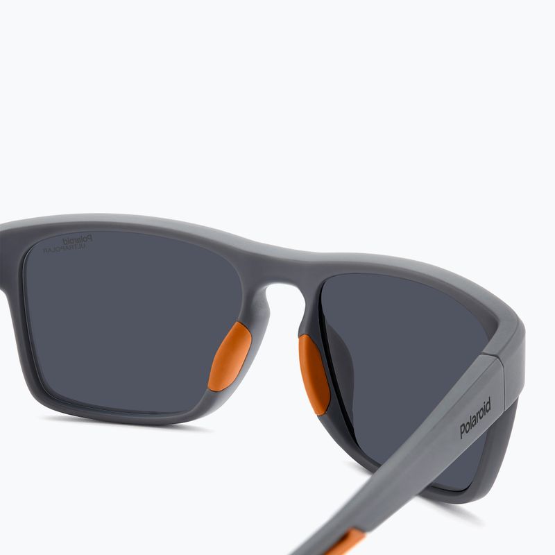 Окуляри сонцезахисні чоловічі Polaroid PLD 7052/S matte grey/silver mirror polarized high contrast 5