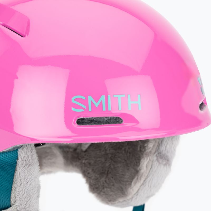 Шолом гірськолижний дитячий Smith Glide Jr Mips vivid pink hearts 5