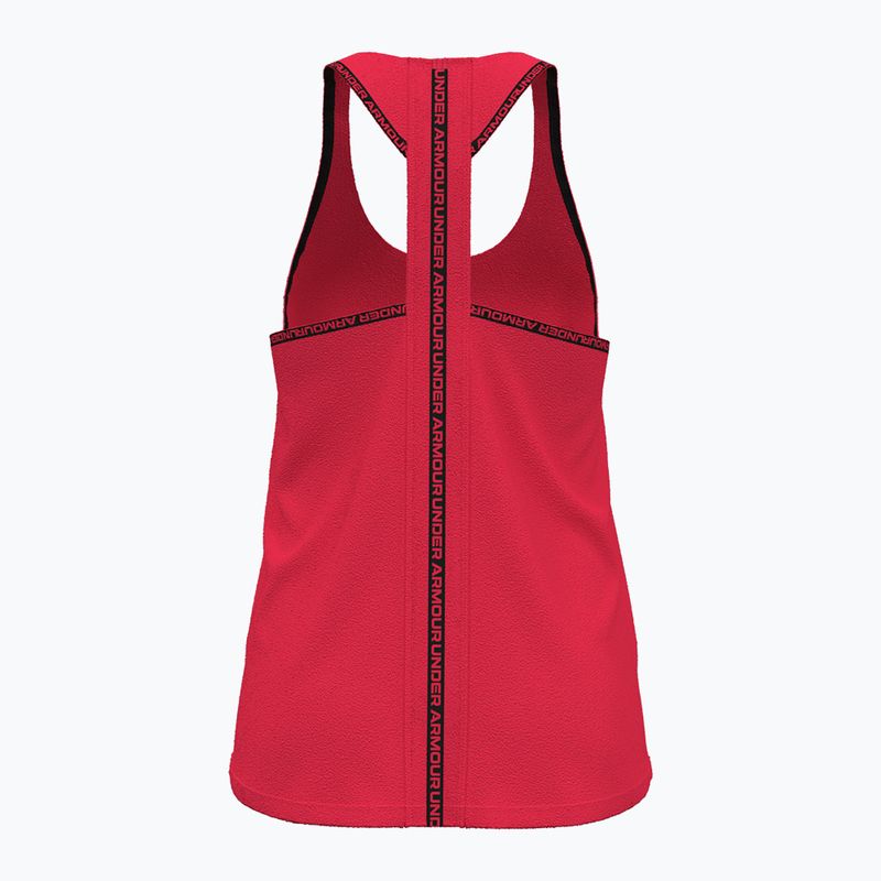 Жіноча тренувальна майка Under Armour Knockout Tank racer червоно-чорна 2