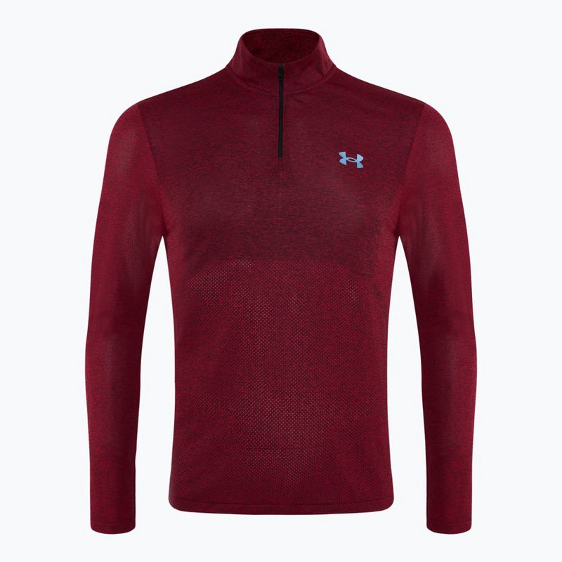 Чоловічий біговий світшот Under Armour Seamless Stride 1/4 Zip на блискавці гонщик червоний/світловідбиваючий