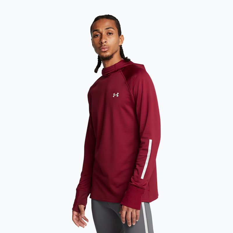 Кофта чоловіча для бігу Under Armour Launch Elite CW Balaclava Hoody cardinal/reflective