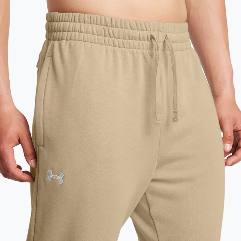 Штани чоловічі Under Armour Rival Fleece Joggers city khaki/white 4