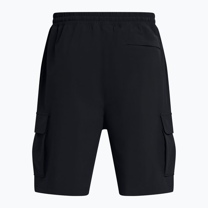 Шорти для тренувань чоловічі Under Armour Vibe Woven Cargo black/white 2