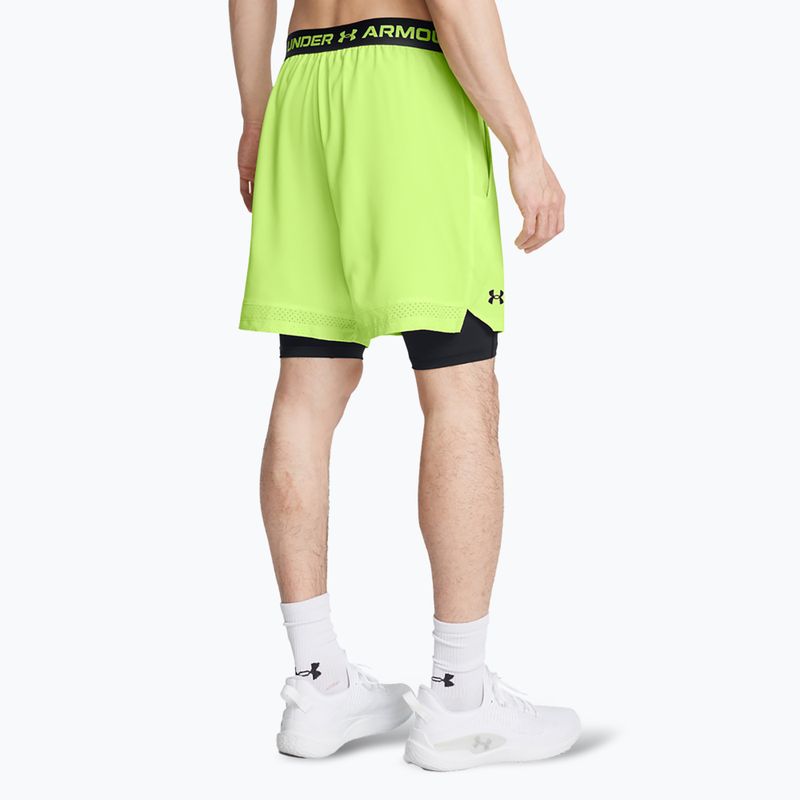 Шорти для тренувань чоловічі Under Armour Vanish Woven 2in1 Sts morph green / blavk / black 3