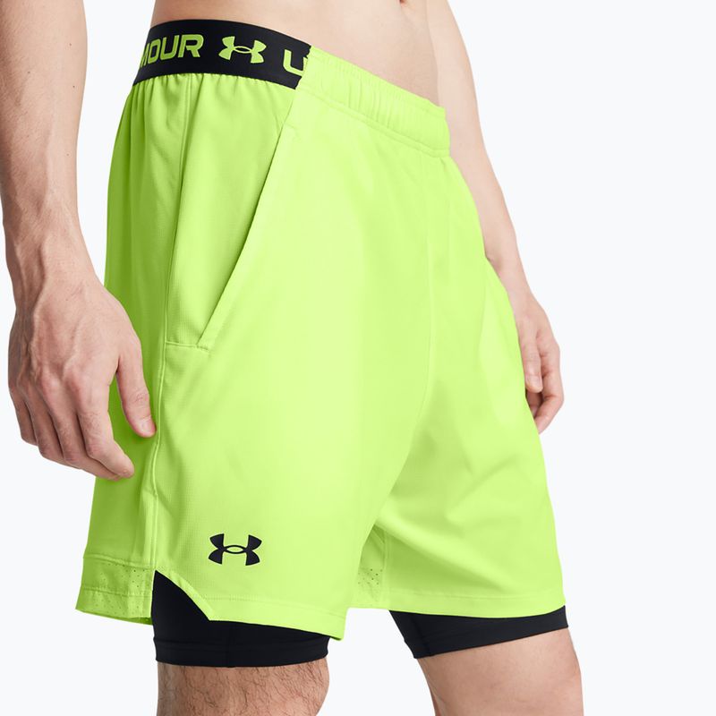 Шорти для тренувань чоловічі Under Armour Vanish Woven 2in1 Sts morph green / blavk / black 4