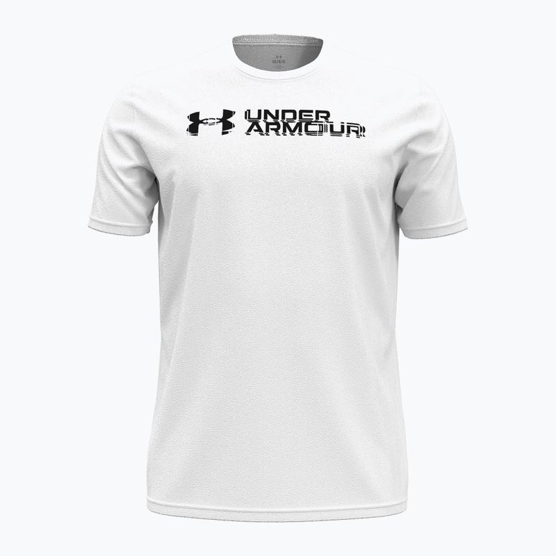 Футболка для тренувань чоловіча Under Armour Sliced Wordmark 60/40S white/black