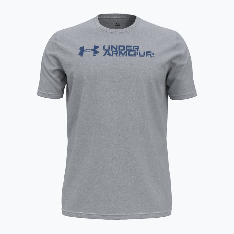 Футболка для тренувань чоловіча Under Armour Sliced Wordmark 60/40S mod gray/tech blue