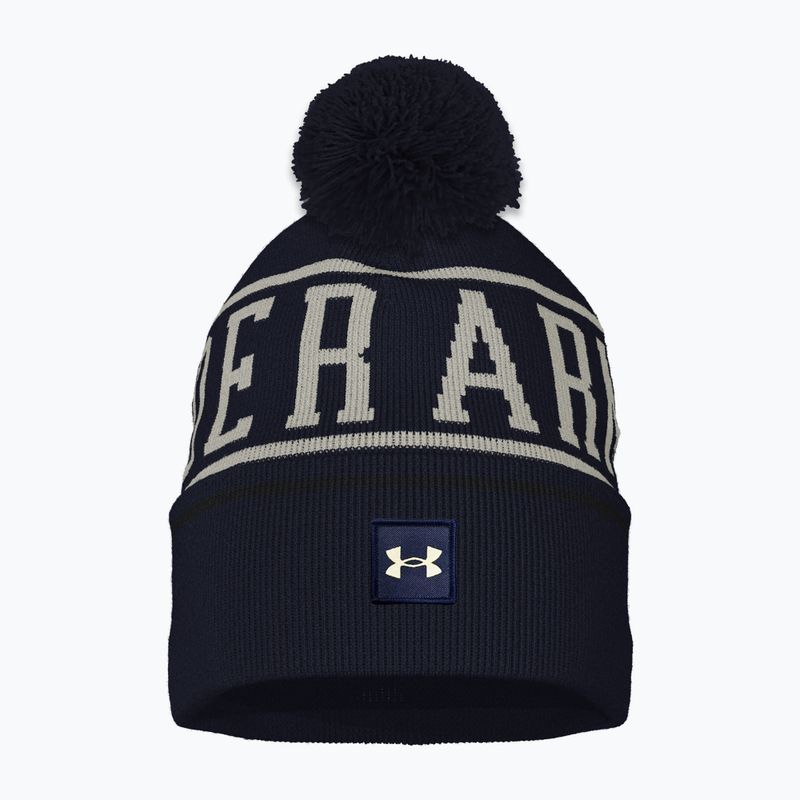 Шапка зимова чоловіча Under Armour Halftime Pom Beanie midnight navy/summit white