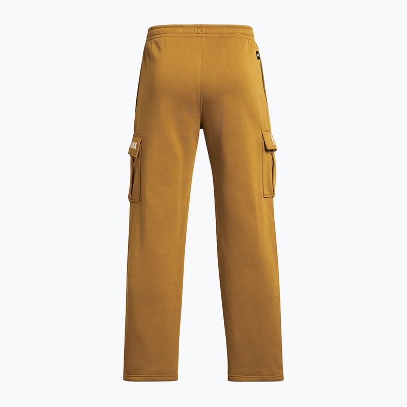 Чоловічі тренувальні штани Under Armour Project Rock Icon Fleece жовтий охра/сірий 2