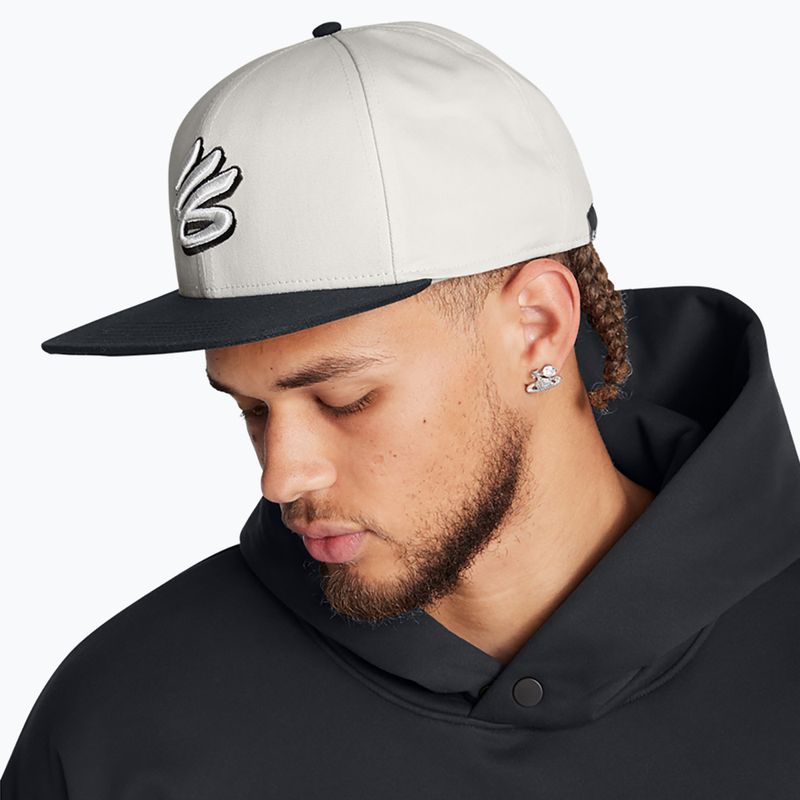 Чоловіча кепка Under Armour Curry Flat Brim Snapback біла глина/чорна 3