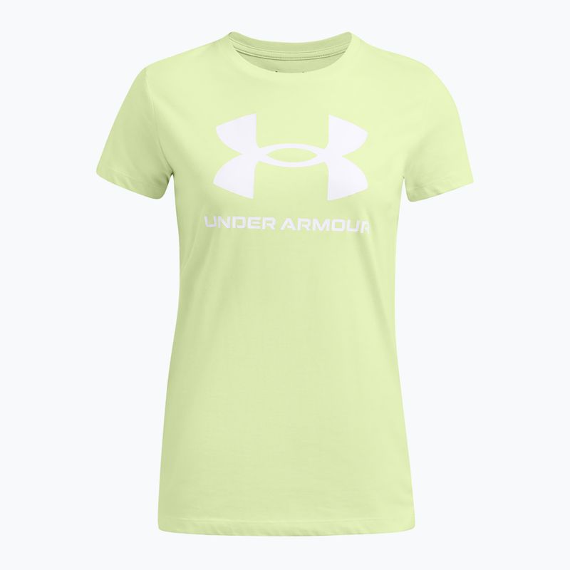 Футболка жіноча Under Armour Rival Logo tetro green/white 3