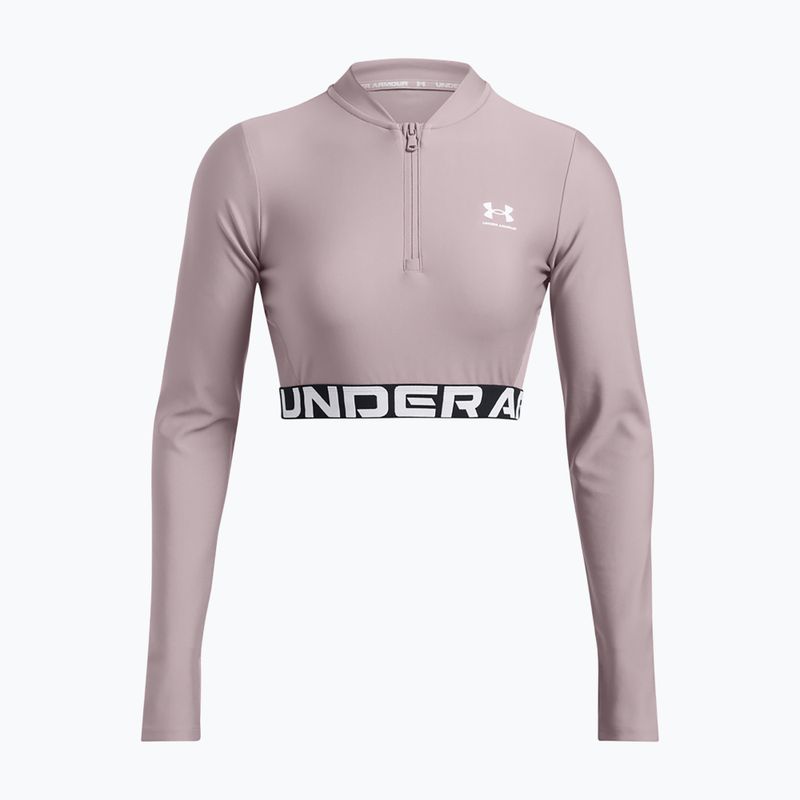 Топ для тренувань жіночий Under Armour Heat Gear Rib 1/4 Zip tetra gray/white 3