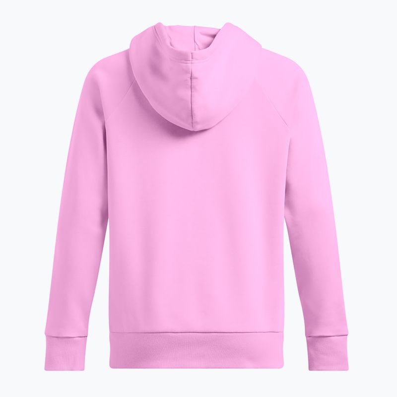 Жіноча толстовка Under Armour Rival Fleece Big Logo Худі з великим логотипом зоряний рожевий/білий 2