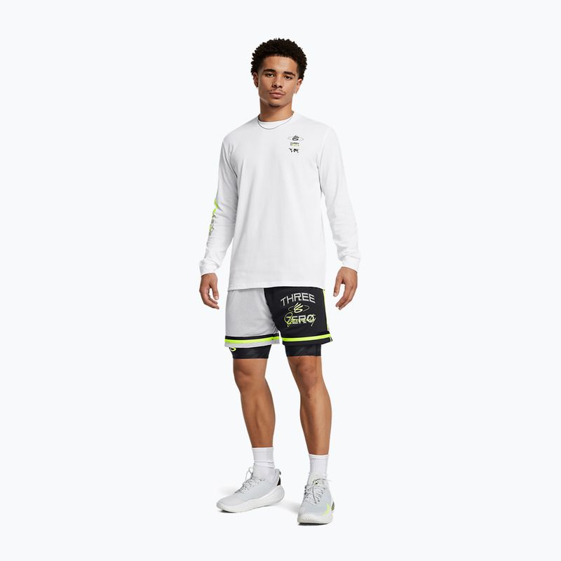 Лонгслів чоловічий Under Armour Curry Verbiage Heavyweight white/high vis yellow/black 2