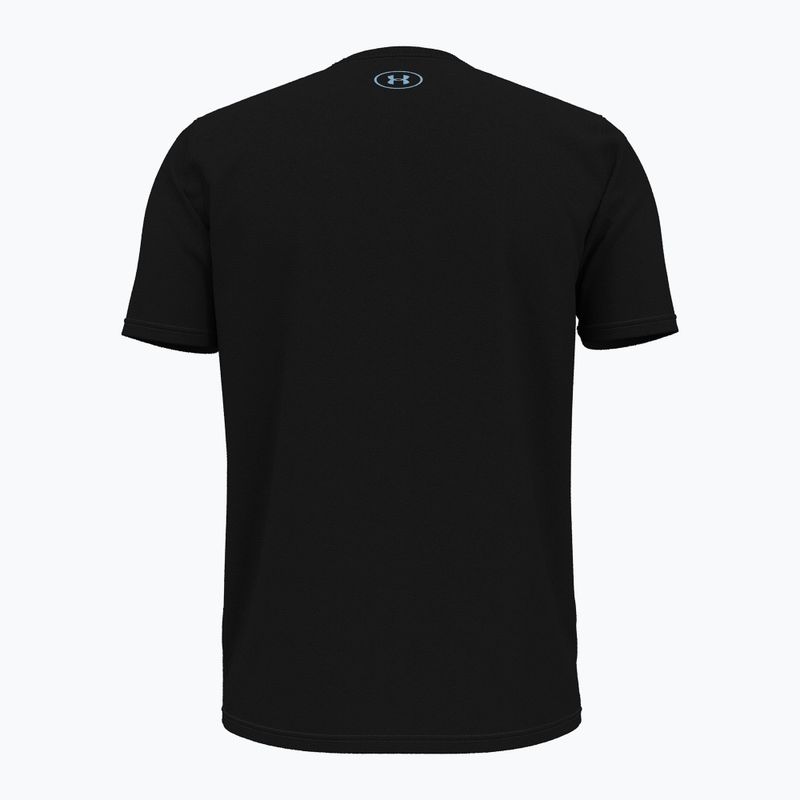 Футболка для тренувань чоловіча Under Armour Sliced Wordmark 60/40S black/horizon blue 2