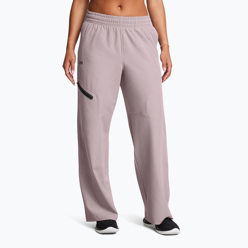 Штани жіночі Under Armour UnsТопpable Woven Wide Leg tetra gray/black