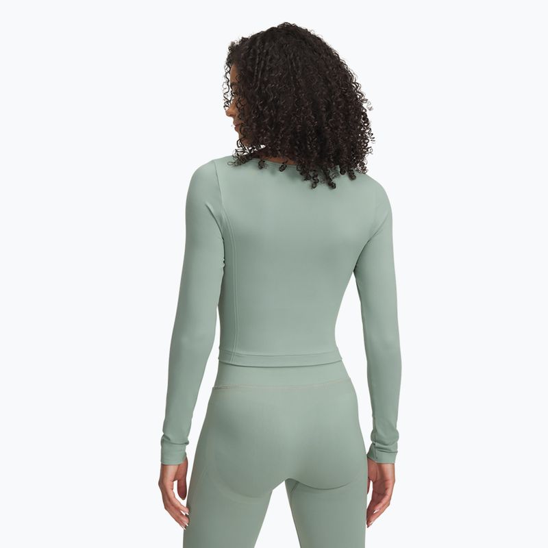 Лонгслів для тренувань жіночий Under Armour Train Seamless silica green/white 2