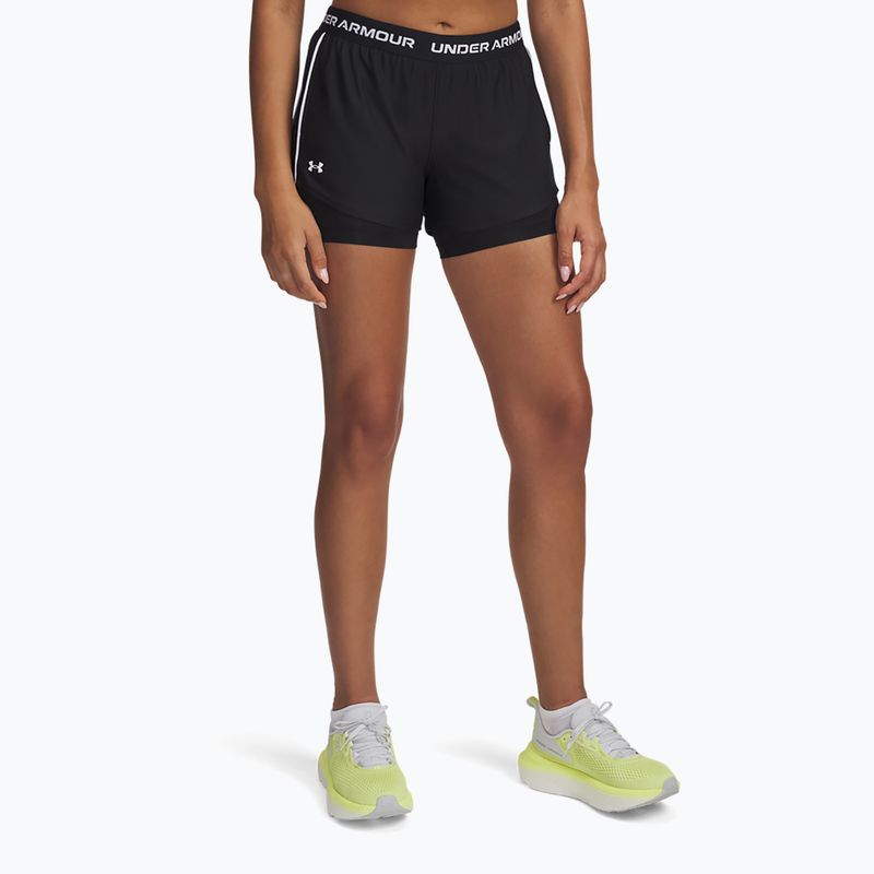 Шорти для тренувань жіночі Under Armour Tech Play Up 2in1 black / black / white