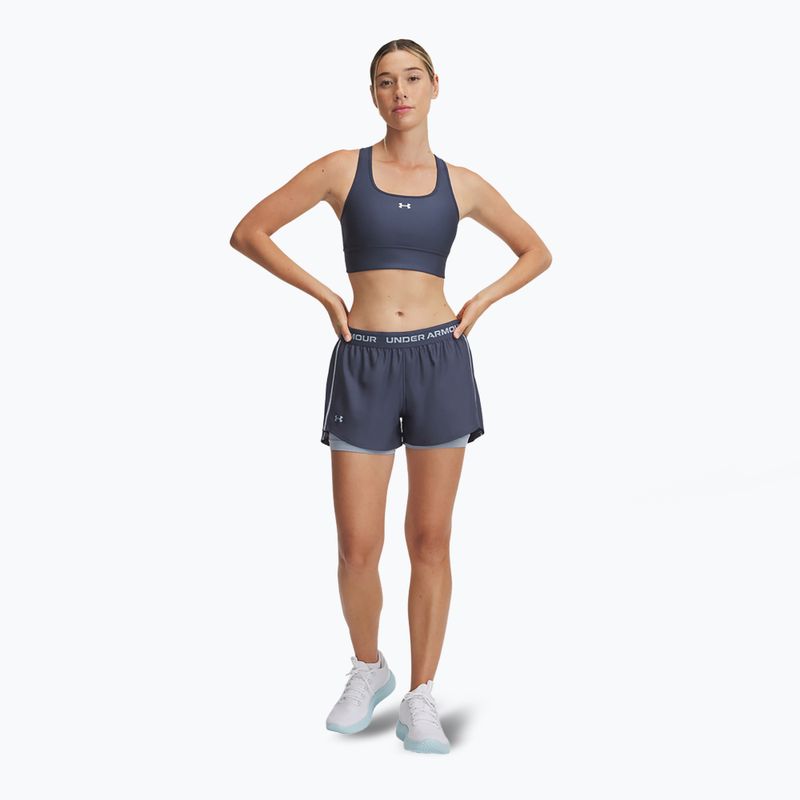 Шорти для тренувань жіночі Under Armour Tech Play Up 2in1 downpour gray / harbor blue / harbor blue 2