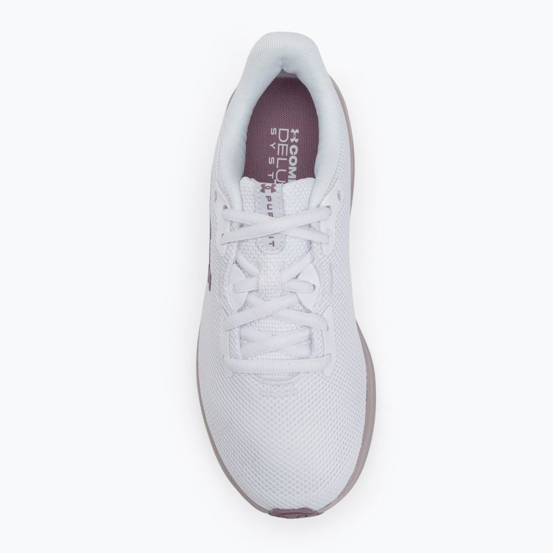 Кросівки для бігу жіночі Under Armour Charged Pursuit 4 white/white/purple prime 5