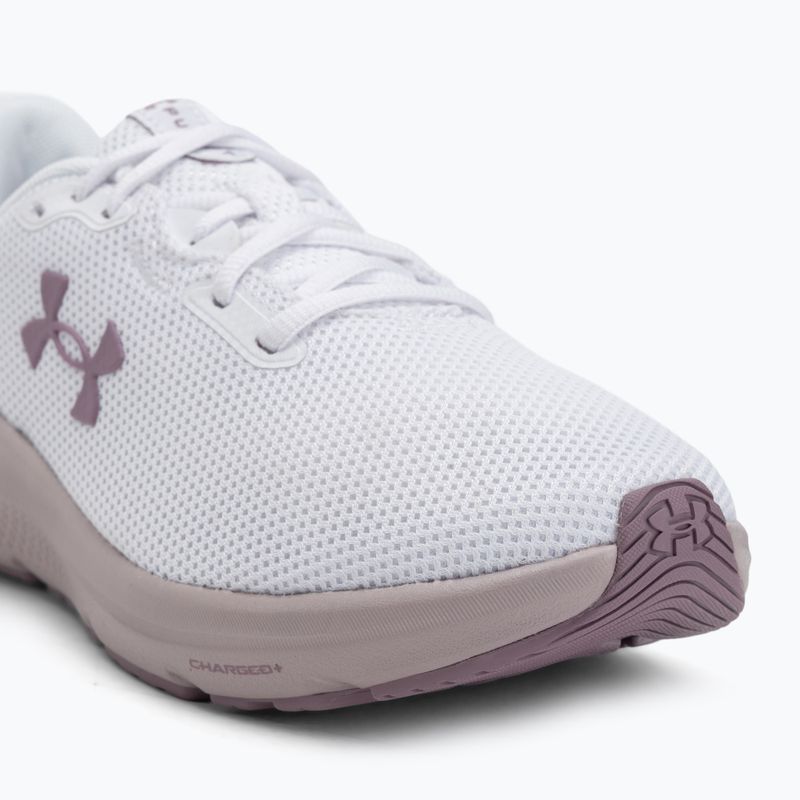 Кросівки для бігу жіночі Under Armour Charged Pursuit 4 white/white/purple prime 7