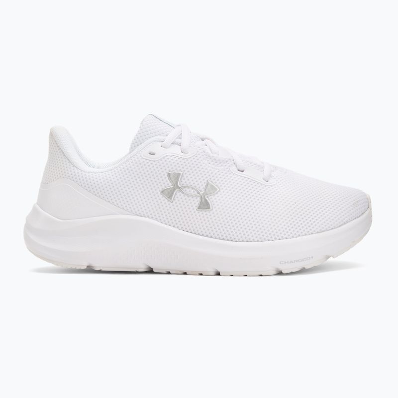 Жіночі бігові кросівки Under Armour Charged Pursuit 4 white/white/metallic silver 2