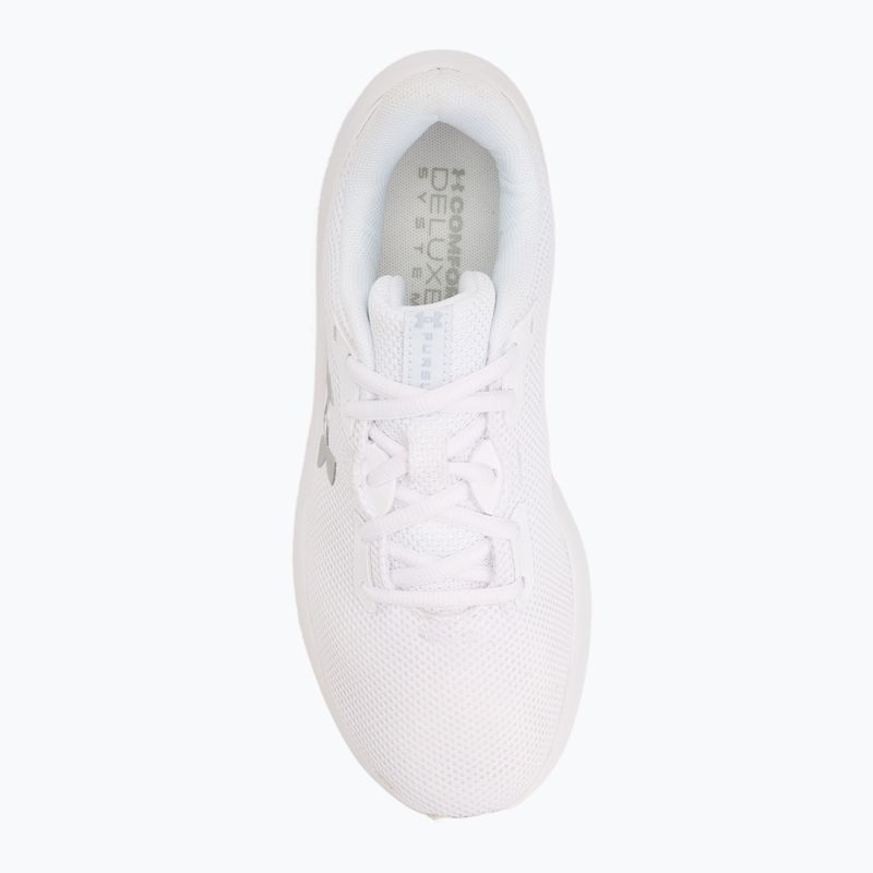 Жіночі бігові кросівки Under Armour Charged Pursuit 4 white/white/metallic silver 5