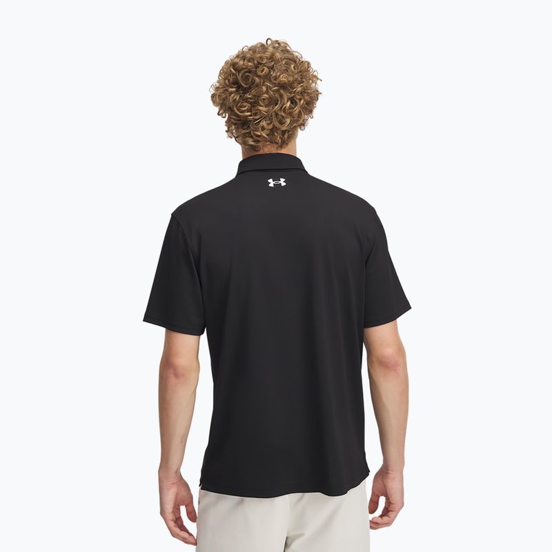 Футболка поло чоловіча Under Armour Tee To Green Pique Polo black/white 2