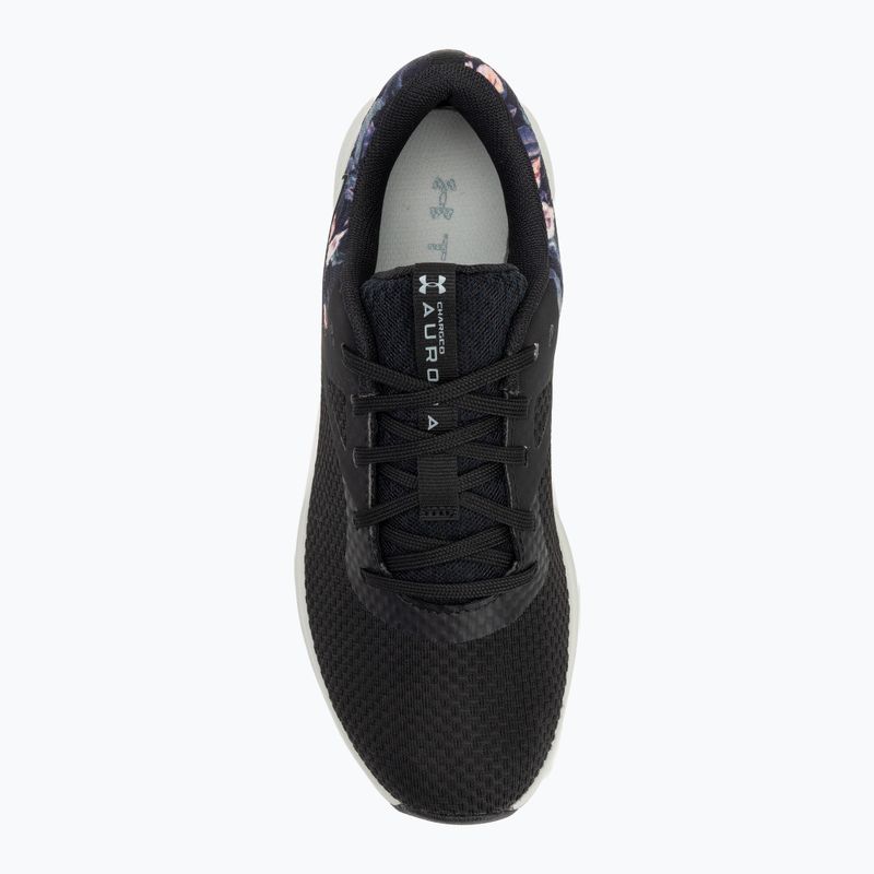 Кросівки для тренувань жіночі Under Armour Charged Aurora 2+ black/hydro green/metallic warm silver 5