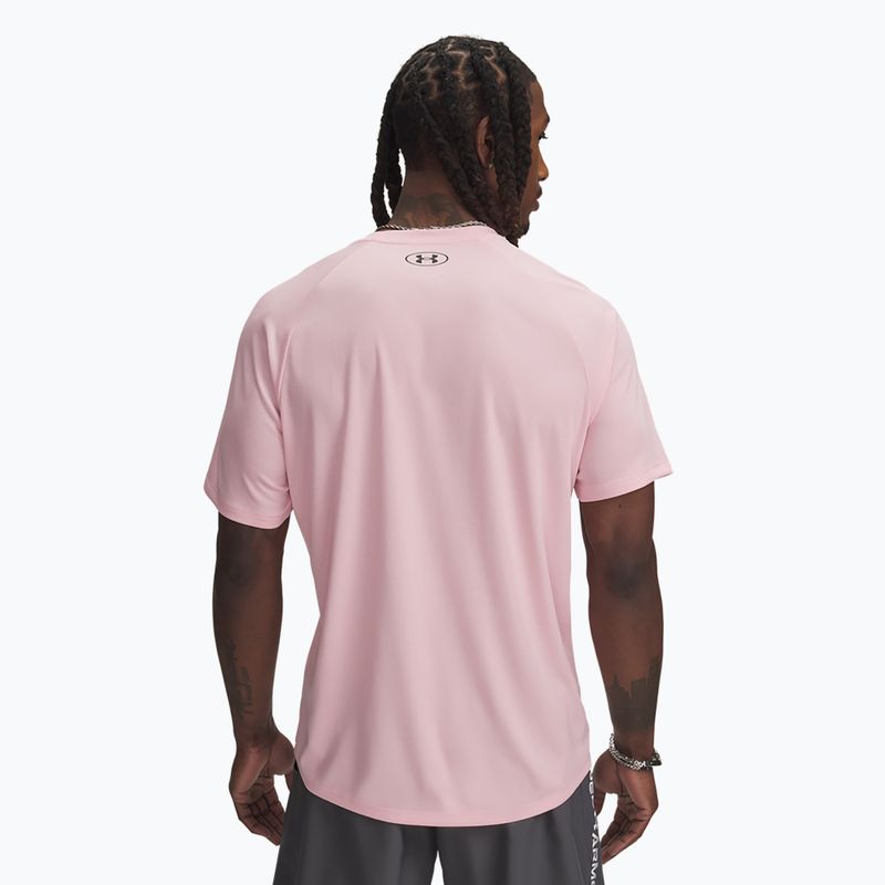 Футболка для тренувань чоловіча Under Armour Tech Textured prime pink/black 2
